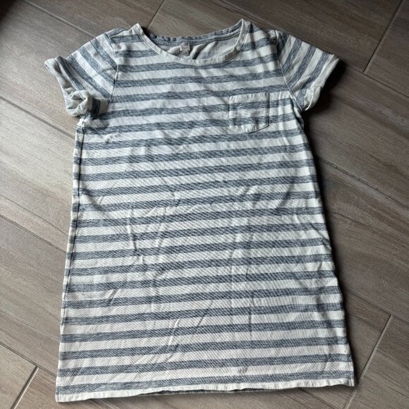 LOFT Tops - Loft Beach White/Grey Striped Shirt - Women's Size Large